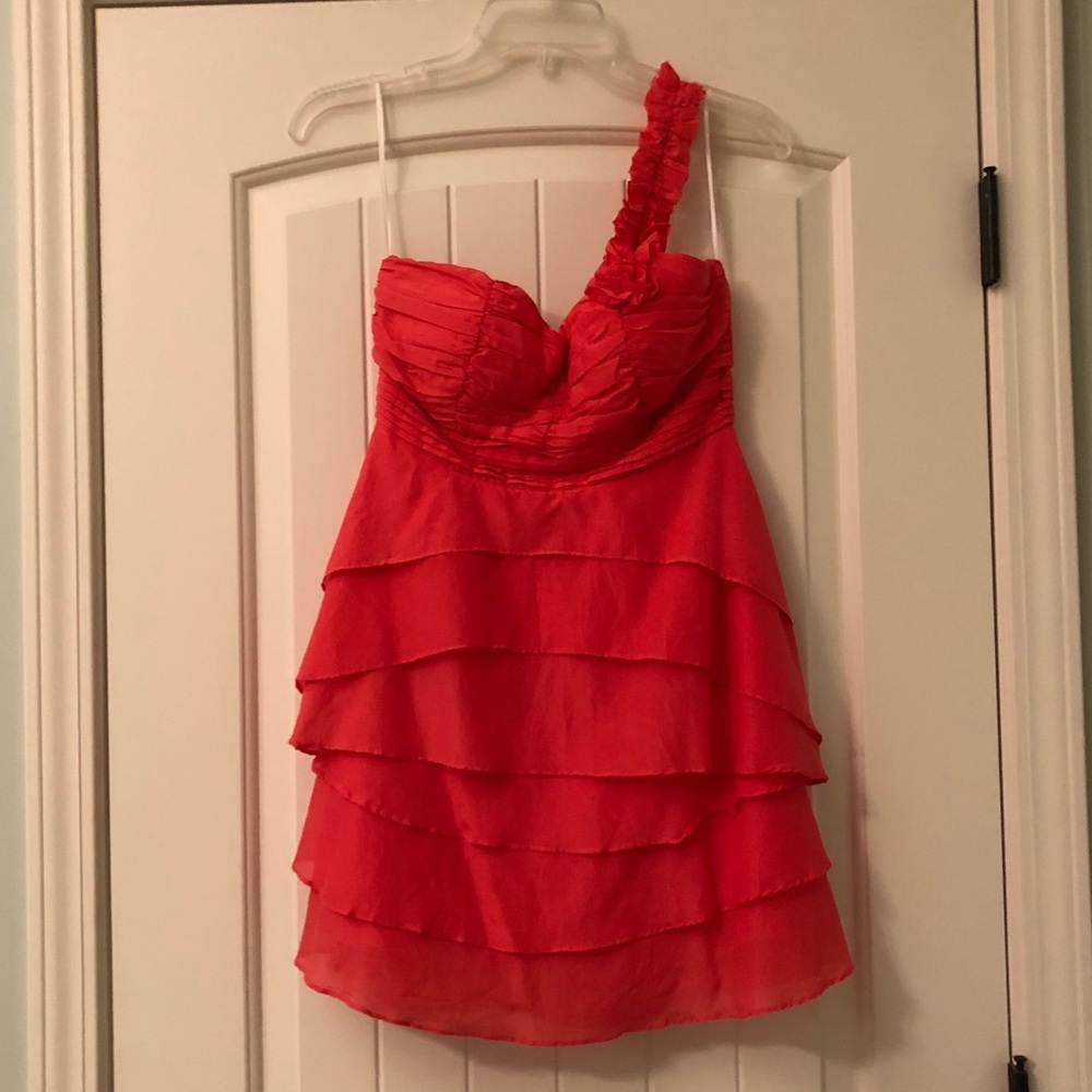 One Shoulder Tiered Skirt Dress- sz S